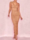 Sexy Spaghetti-Neck Split-Side Slim Ruffled Party Midi Dress