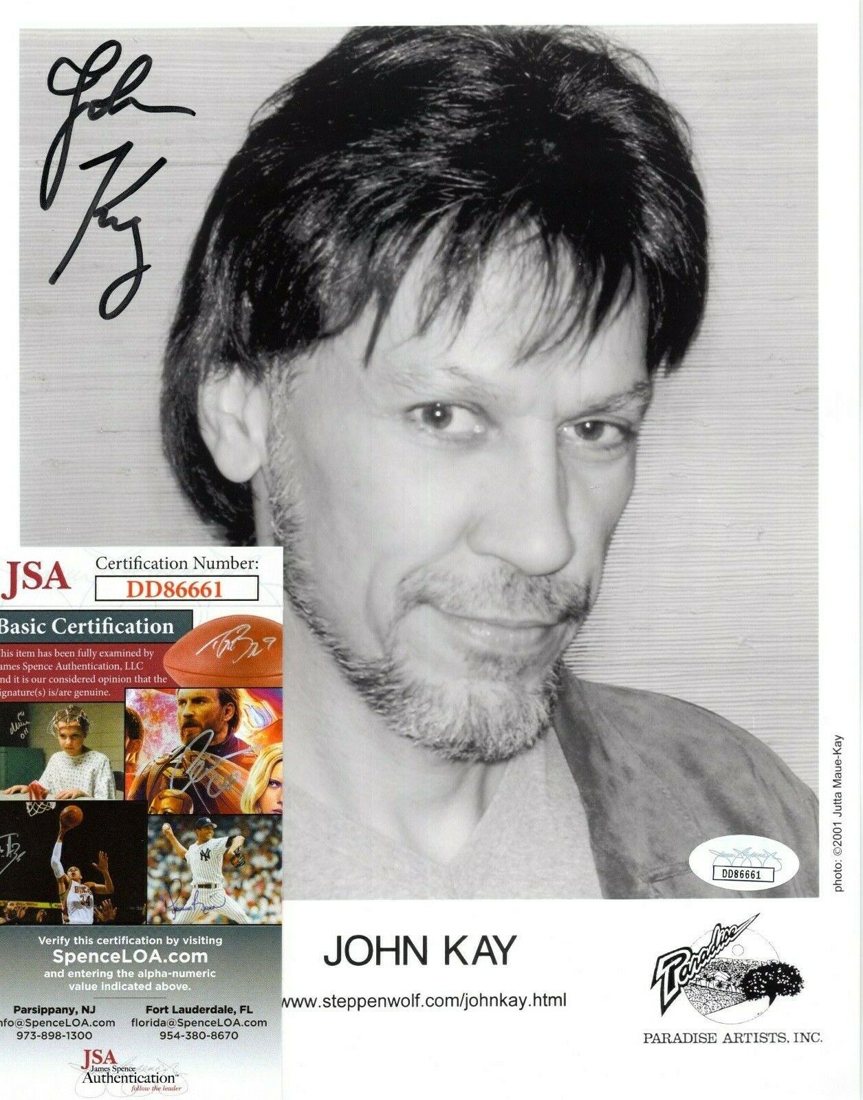 John Kay Musician Steppenwolf Frontman Hand Signed Autograph 8x10 Photo Poster painting JSA COA