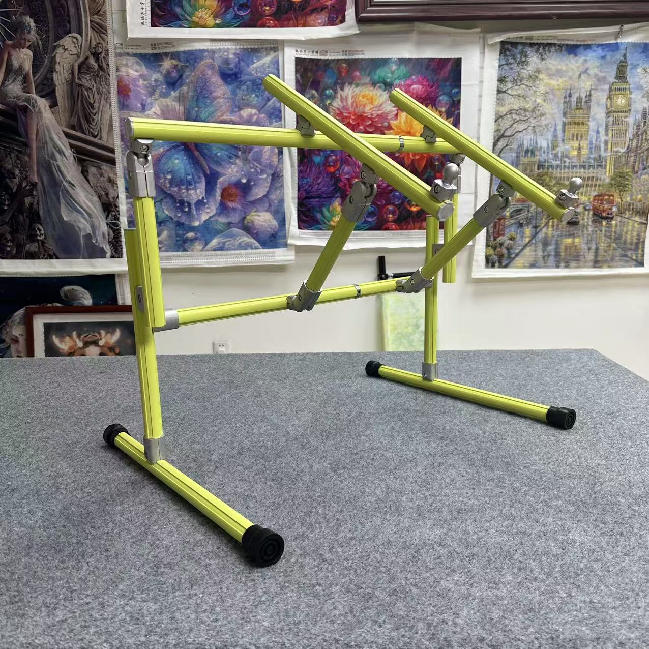 【Third Generation】Bed Embroidery Frame Stand for Cross Stitch, Adjustable 25-60cm Height, 70-50cm Base, Aluminum Alloy, Tiltable & Width Adjustable, Bed & Table Use, Strong Load Capacity Painting Fairy Cross Stitch