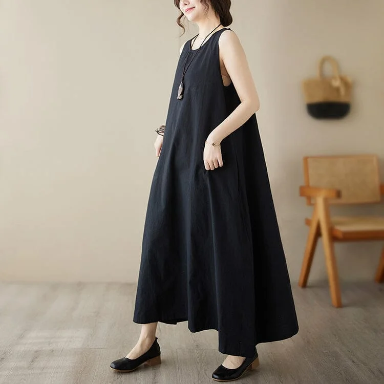 Summer Minimalist Casual Sleeveless Loose Dress