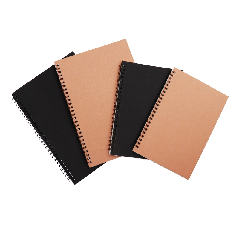 Vintage Leather Paper Wire-bound Notebook Simple Office Memo Book Design Logo Available