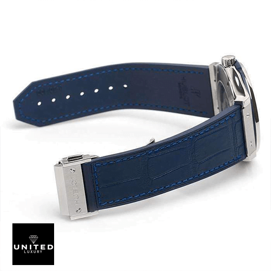 Hublot Classic 565.NX_.7170.LR Fusion Leather Blue Bracelet Replica opened clasp