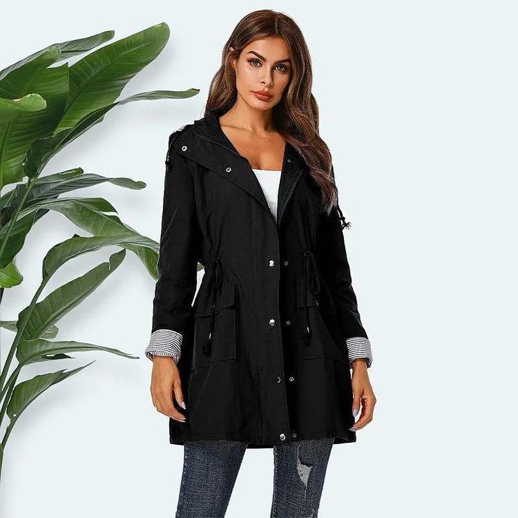 Women Hooded Drawstring Coat | 168DEAL