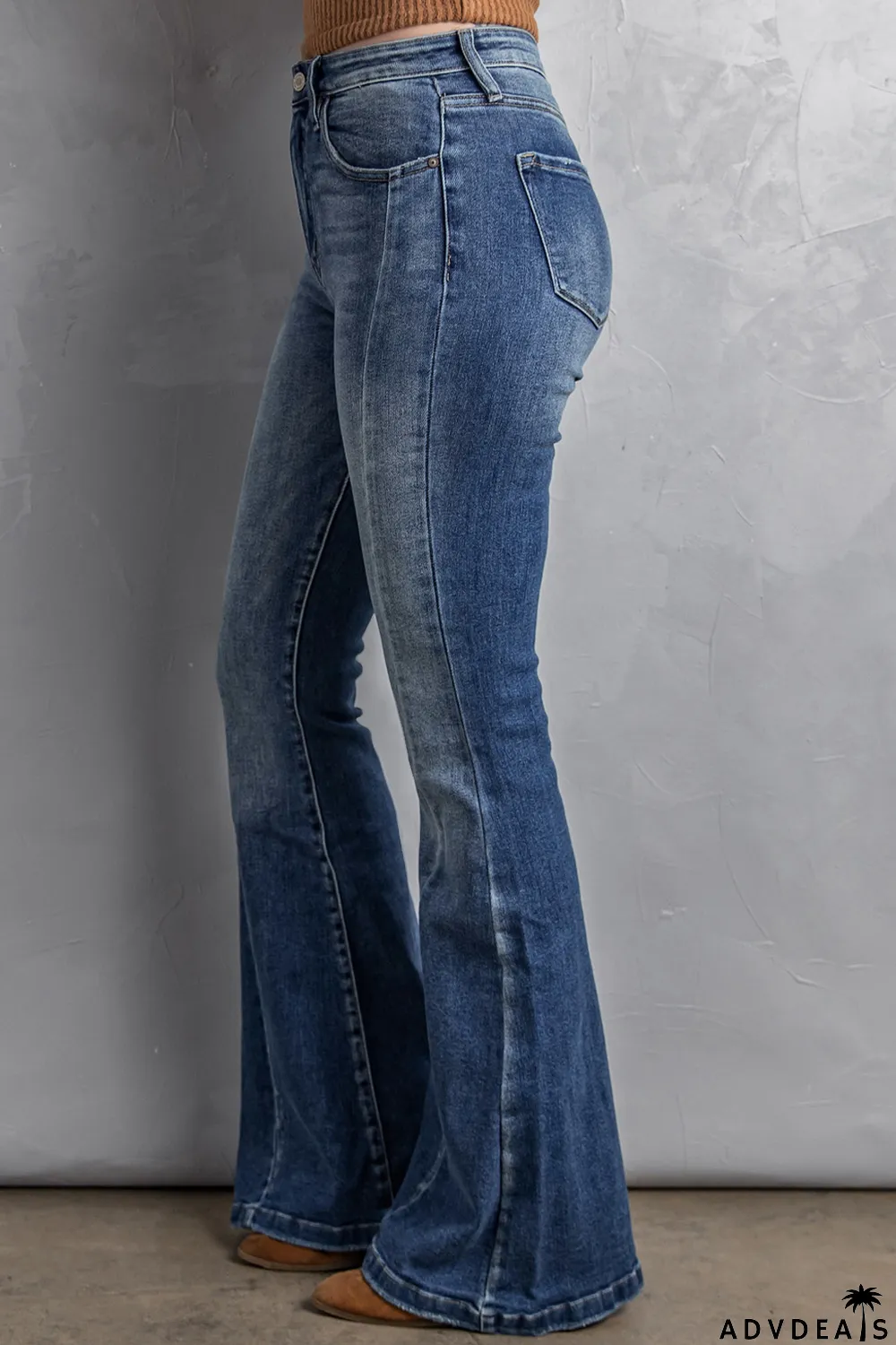 Blank Apparel - High Waist Flare Jeans with Pockets