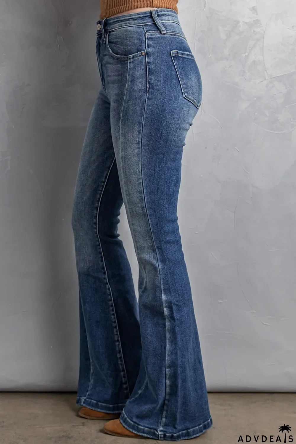 Blank Apparel - High Waist Flare Jeans with Pockets