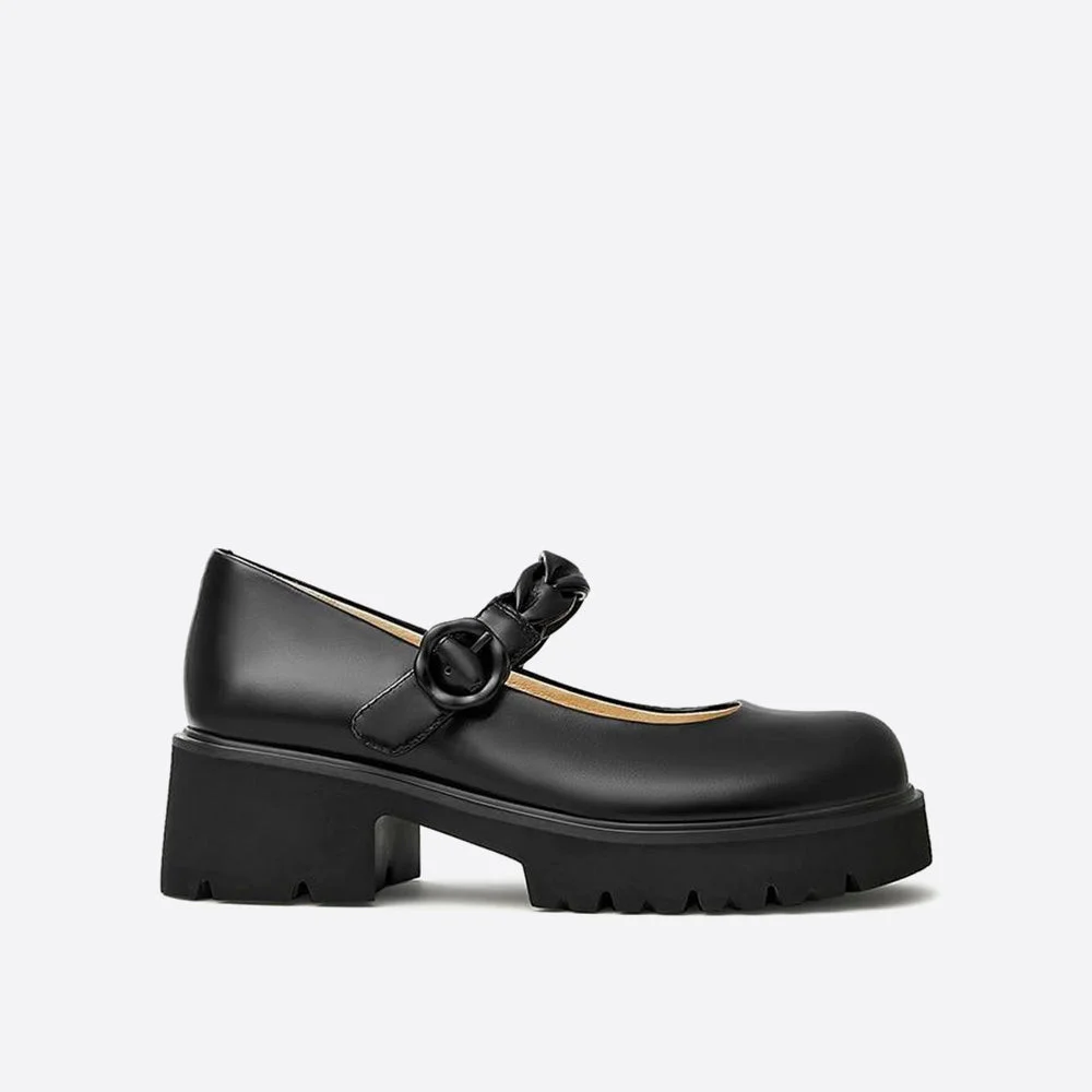 British Work Leather Heeled Mary Janes