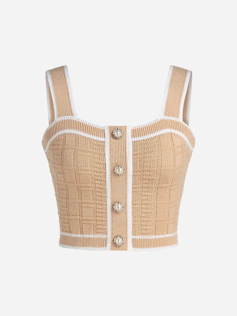 Color Contrast Knitted Camisole