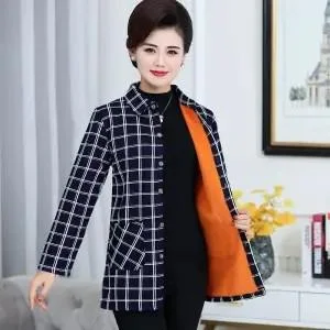 Plus Size Women Coats Winter Warm Blouses Camisa Femininas Long Sleeve Thick Velvet Plaid Shirt Flannel Shirts Full Cotton Top