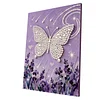 DIY Pearl Painting Lavender Butterfly for Home Decor with Frame(30x40cm)