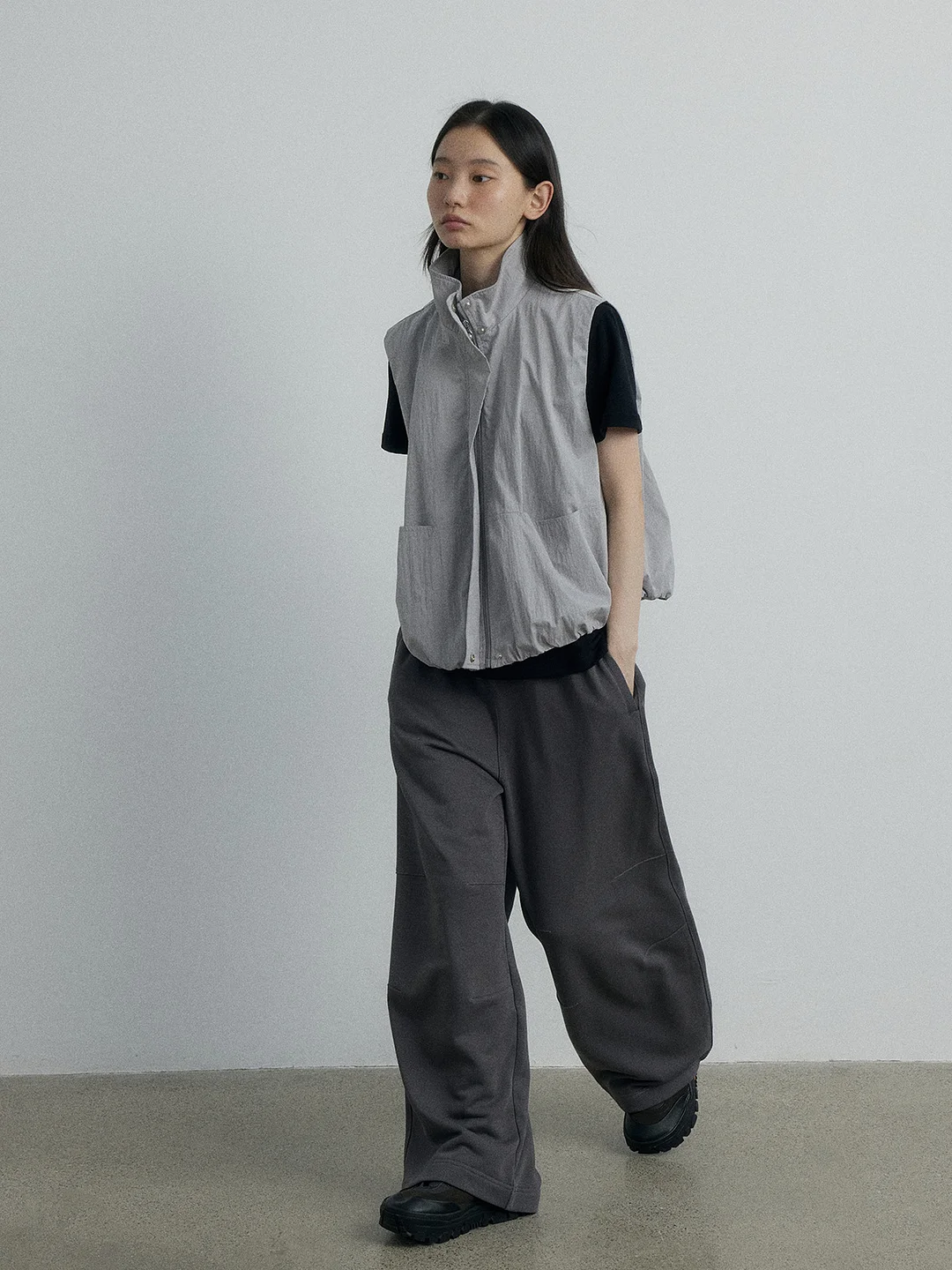 Toloer [Daihe] Autumn New Leisure Stand Collar Easy And Simple Temperament Joker Anti-Wrinkle Vest Coat Female H7429-Outfit Ideas