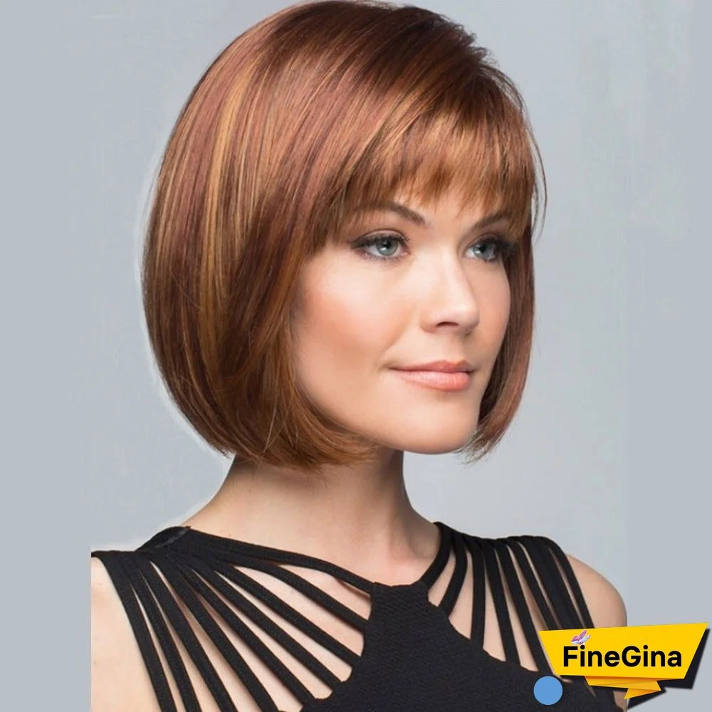 Women's Wigs with Short Straight Hair Bobo Headgear
