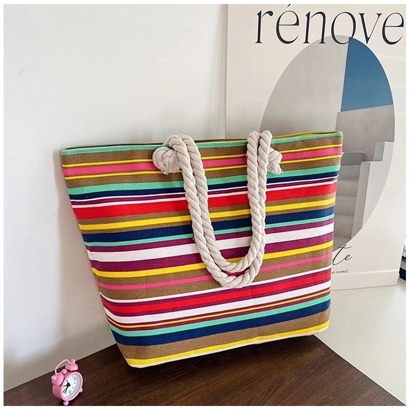 Women’s Vintage Style Geometric Canvas Shopping Bags