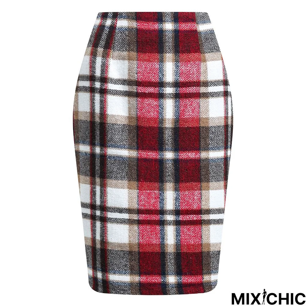 Regular Fit Plaid Urban Skirt