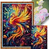(US Only)Full Embroidery cotton Thread 9CT Printed Phoenix Cross Stitch Kit 60x88cm