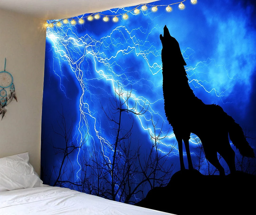 Wall Hanging Tapestry Livingroom Wall Cloth Lion King Wolf Background Cloth Tiger Wall Tapestry Aesthetic Animal Hanging Blanket