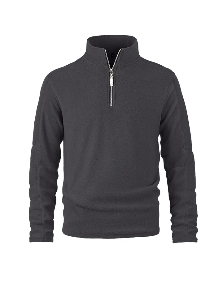 Spring, Fall and Winter New Men's Shaker Sweater Collar Half-zipper Long-sleeved Sweater-JRSEE