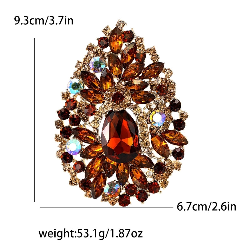 Retro Pin Water Droplets Alloy Inlay Artificial Rhinestones Women’s Brooches