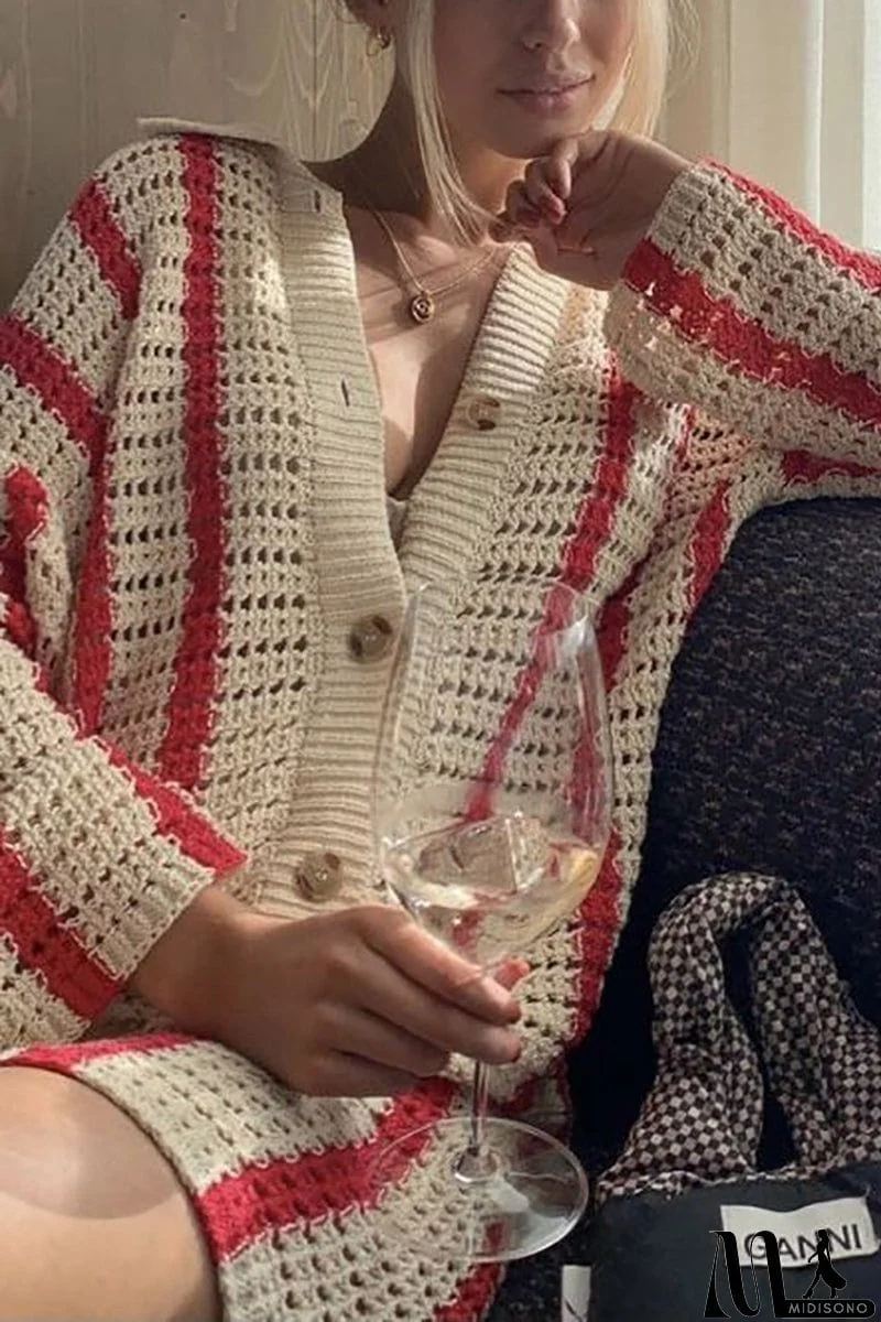 MidiSono - Head In The Clouds Crochet Cardigan Short Set