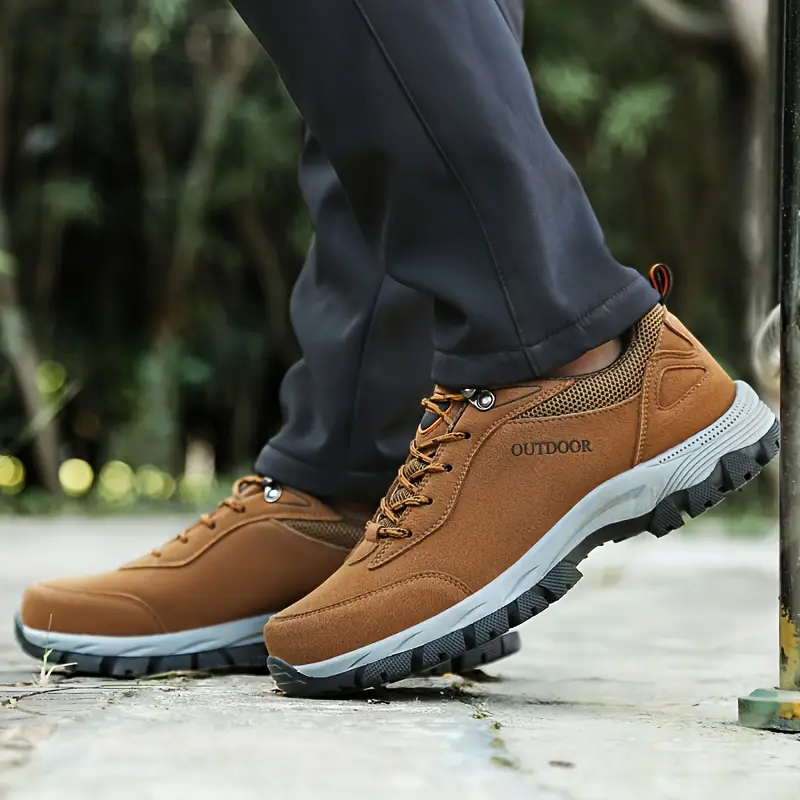 hiking shoes men s vintage solid comfy non slip durable lace details 3