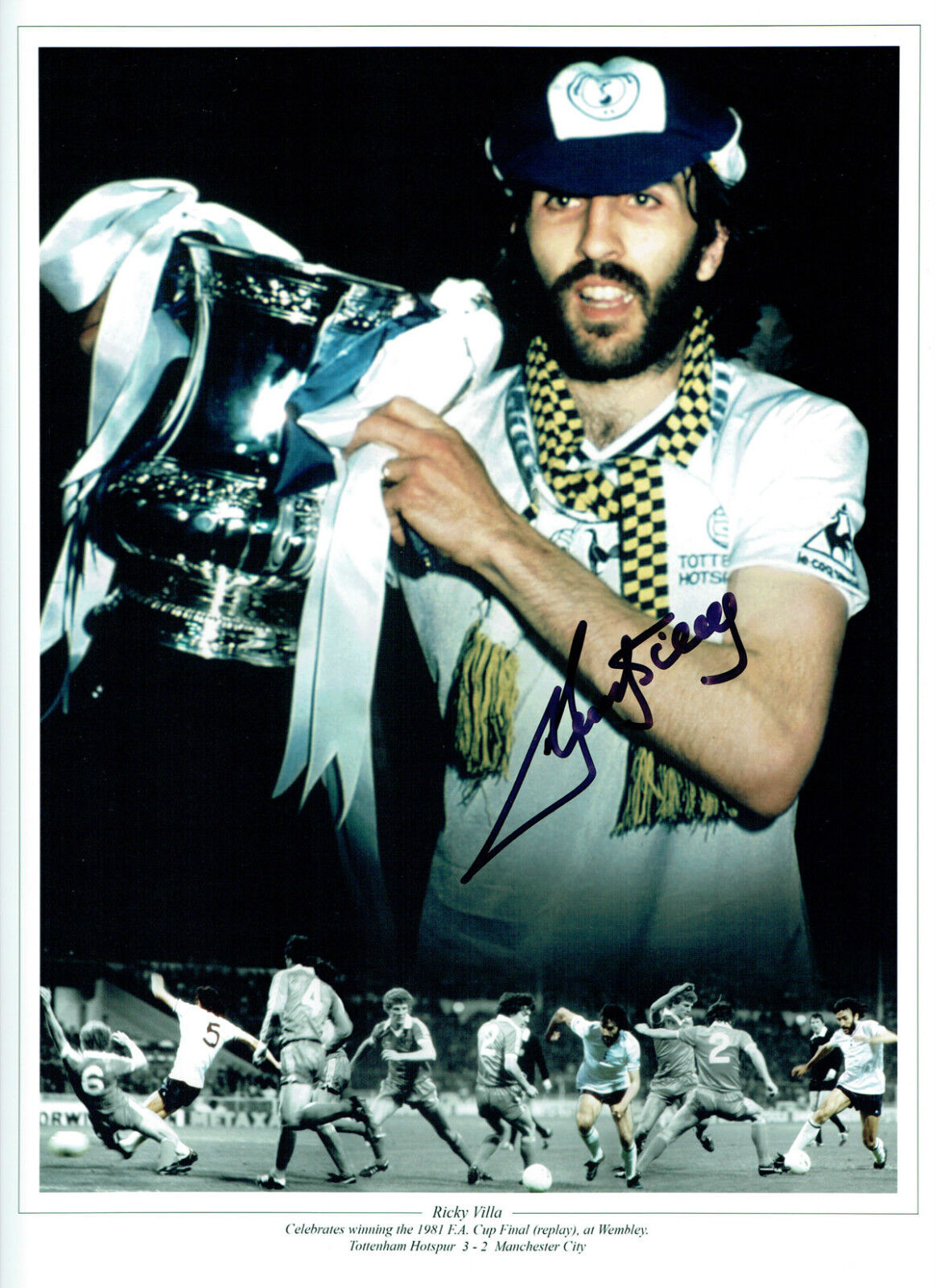 Ricky Ricardo VILLA Signed Spurs Autograph 16x12 Montage Photo Poster painting AFTAL COA