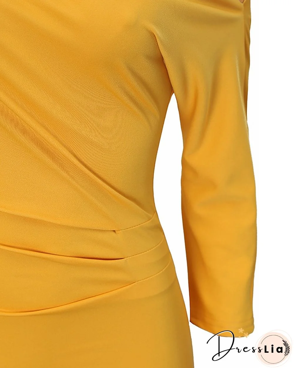 Solid Skew Neck Bodycon Dress