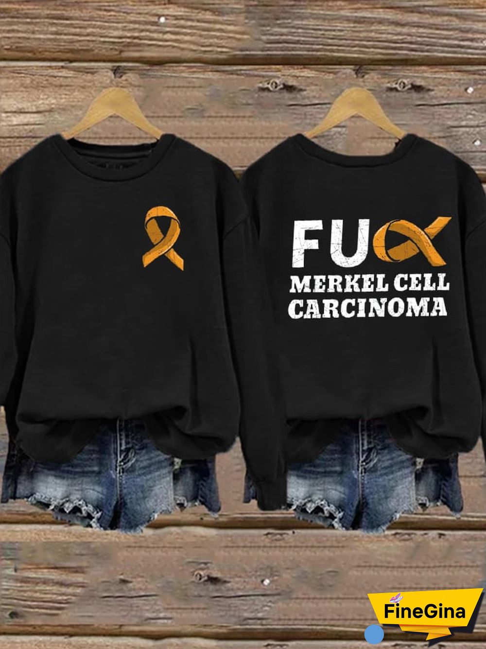 Fuck Merkel Cell Carcinoma Women's Printed Long Sleeve Sweatshirt