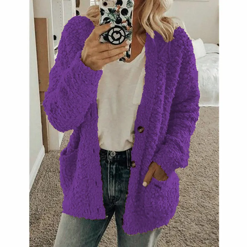Uveng Uveng Wish 2025 Autumn And Winter Explosion Women's Fashion Casual Sweater Coat Size Coat