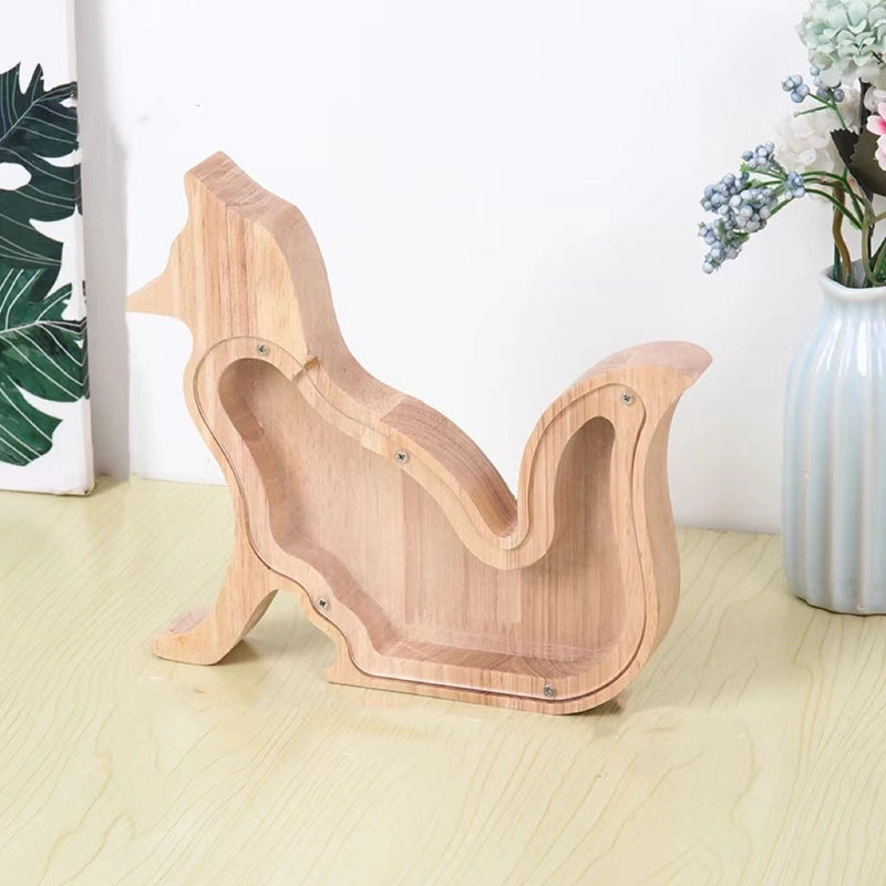 Piggy Bank Animal Wood Toys