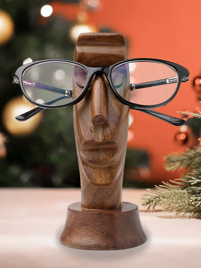 Easter Glasses Holder-Art Abstract Handmade Wooden Mirror Holder丨Human Face