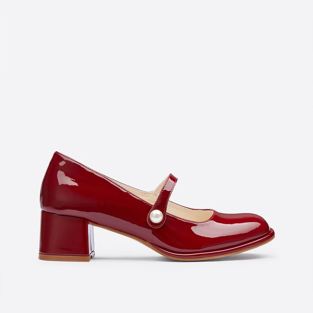 Elegant Pearl Heeled Mary Janes