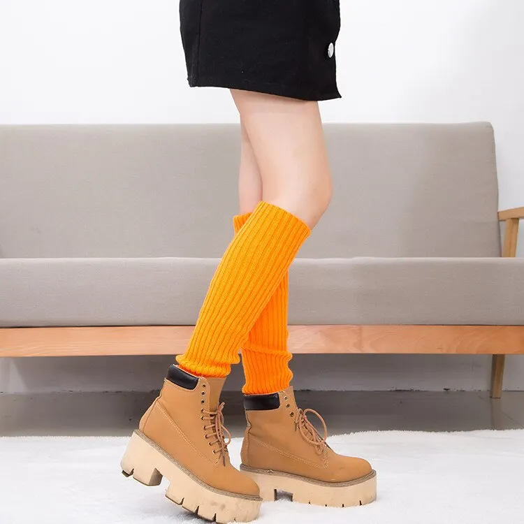 Leg Warmers Women Elegant Winter Warm Trendy All-match Womens Korean Style Knitting Keep Knee Students Leisure Female Chic 2020