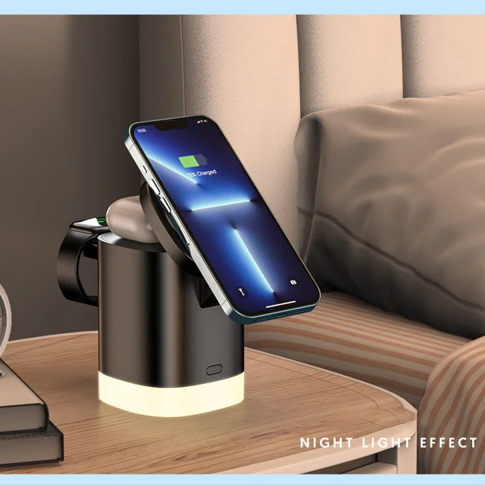 Foldable Three-In-One Mobile Phone Wireless Charging Bracket