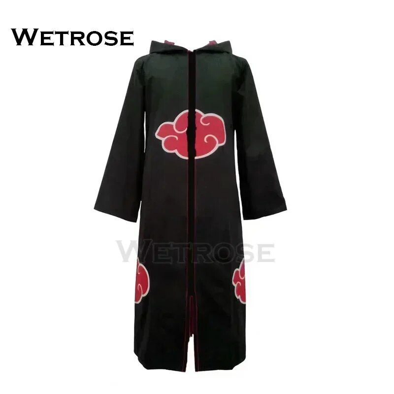 [Wetrose] Akatsuki Raincoat Pain Cosplay Costume Ninja Sasuke Nagato Konan Obito Dawn Waterproff Hoodie Cloak Cape Outfit Anime