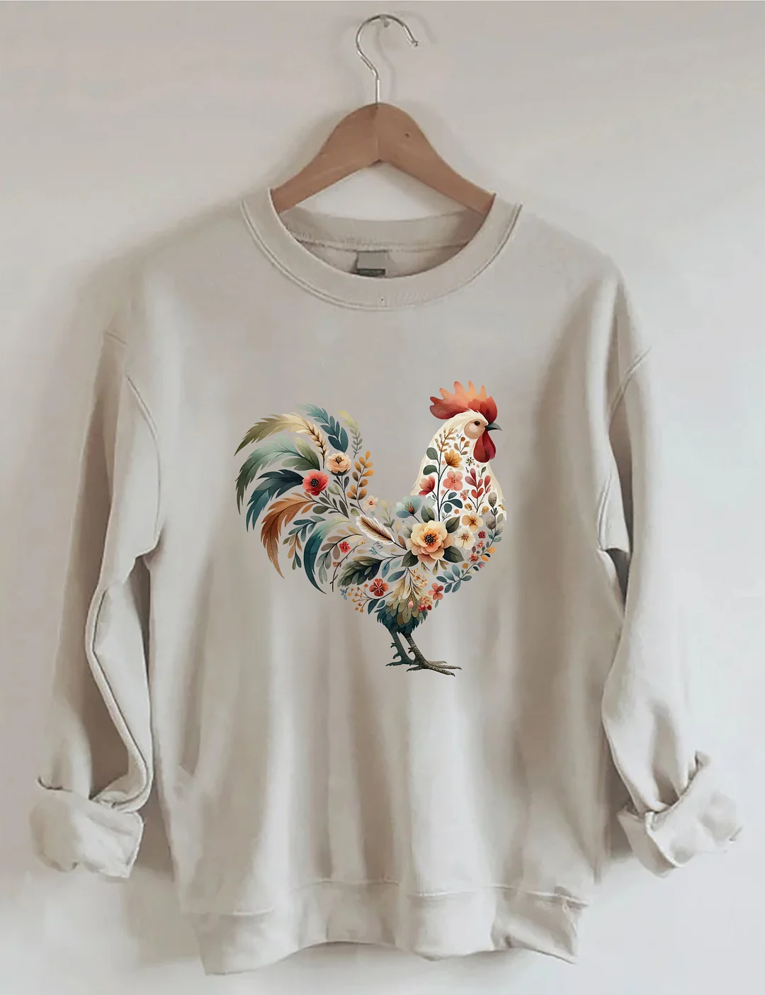 Floral Rooster Sweatshirt
