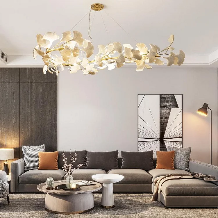 Ceramic Leaf Chandelier Modern Lighting D35'' Vjlight