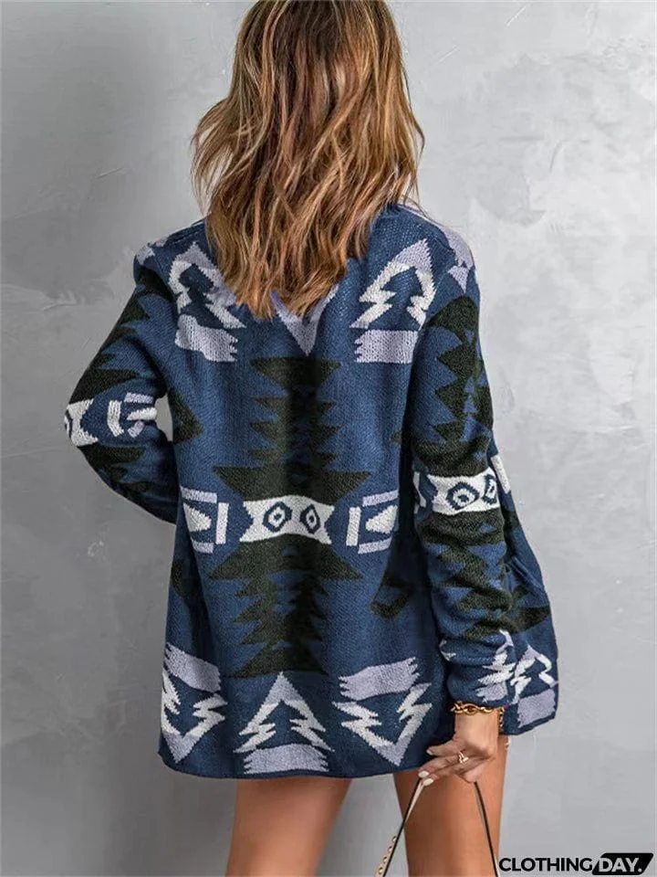 Street Style Halloween Extra Loose Knitted Cardigan Sweater for Autumn Winter