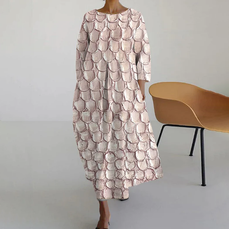 VChics Women's 3D Floral Pattern Design Casual Printed Dress