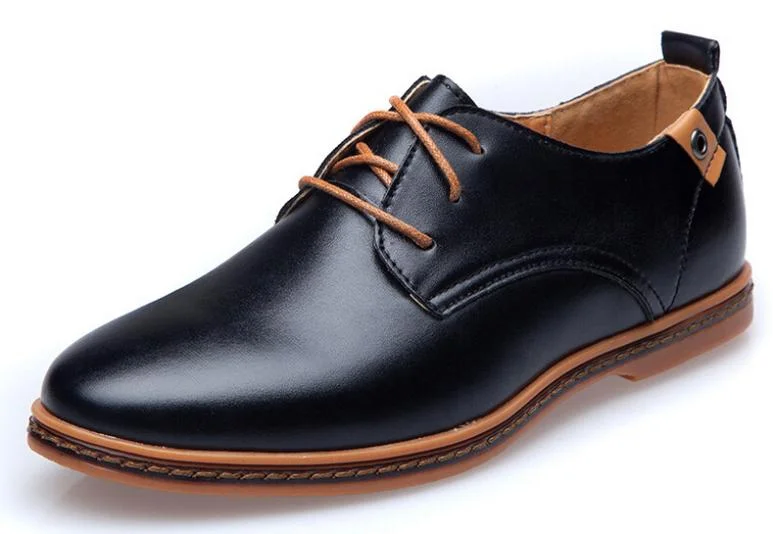 Qengg 2021 Men Leather Shoes Casual Lace-up Shoes Black Brown Flat Cheap Leather Loafers Oxford shoes 779