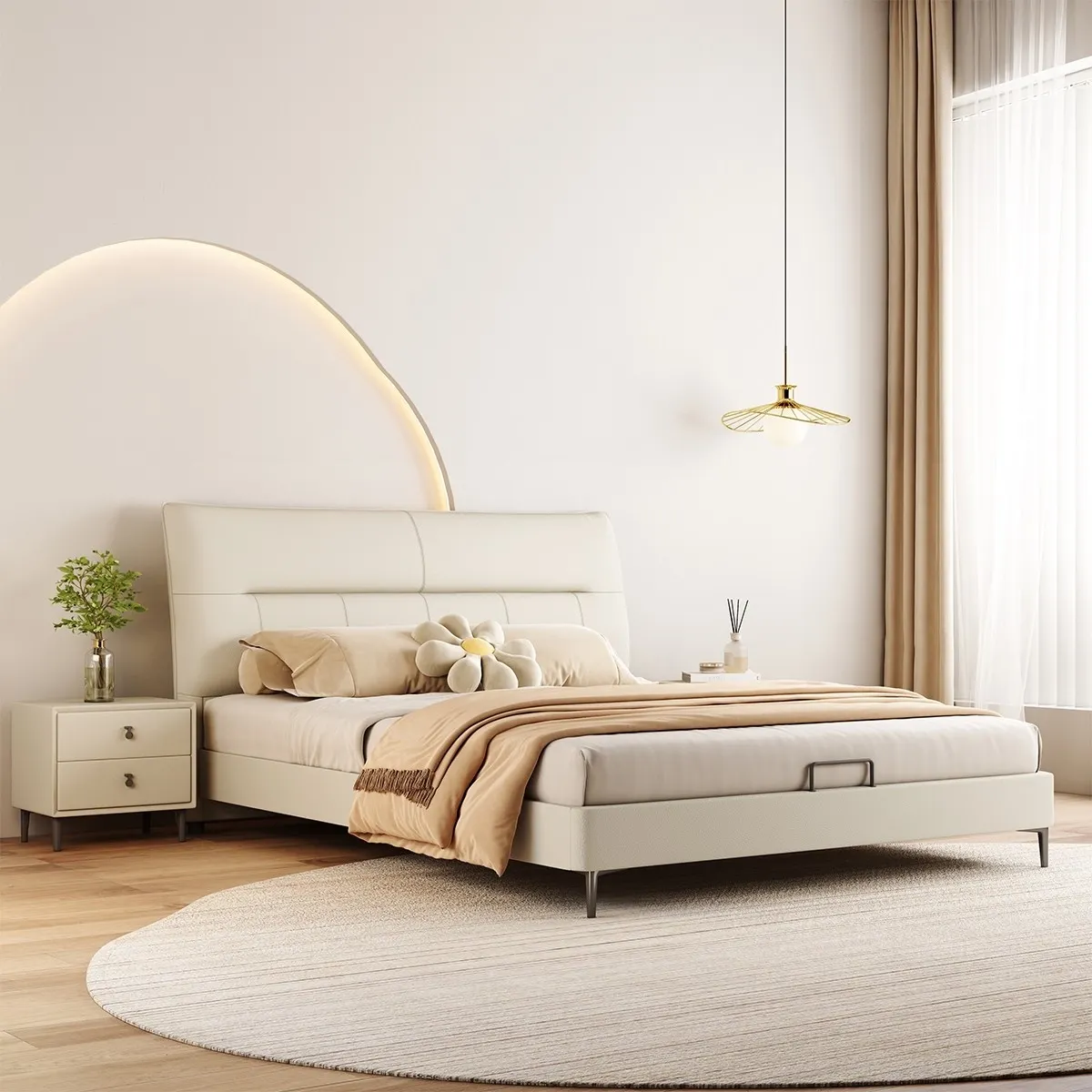Minimal Upholstered Bed — Product view