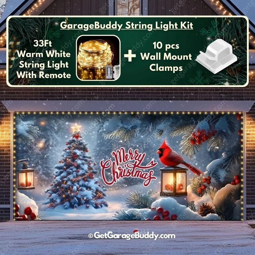 Cardinal's Christmas | Christmas Garage Door Cover