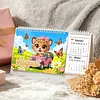 Small Animals Diamond Art Monthly Flip Tabletop Calendar January 2027 - December 2028 Small Desktop Calendar Planner 24 Months for Living Room Bedroom Office Desk Gift Giving