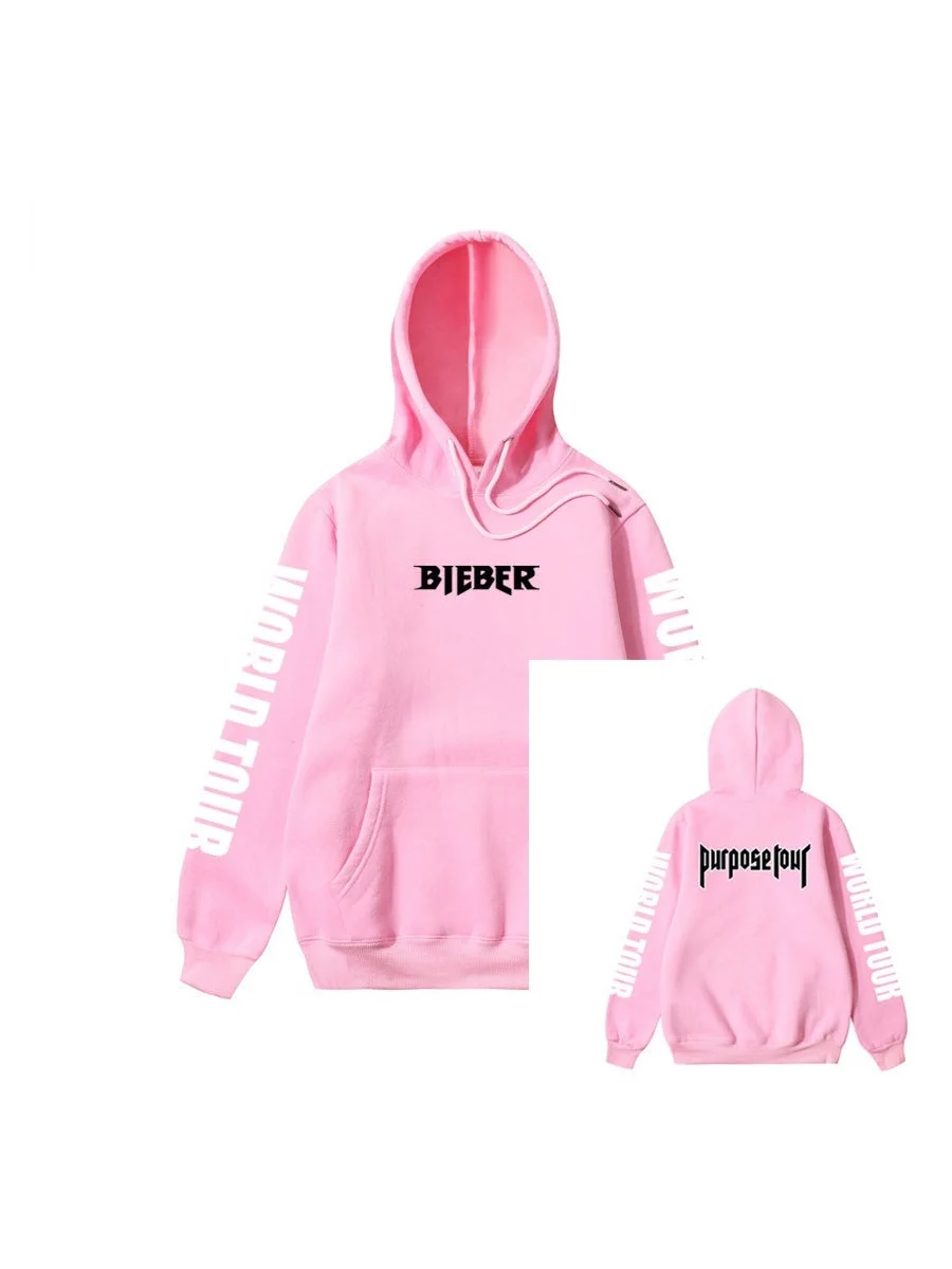 Justin Bieber Hoodie Hip Hop Print Streetwear Fleece Casual Sweatshirts