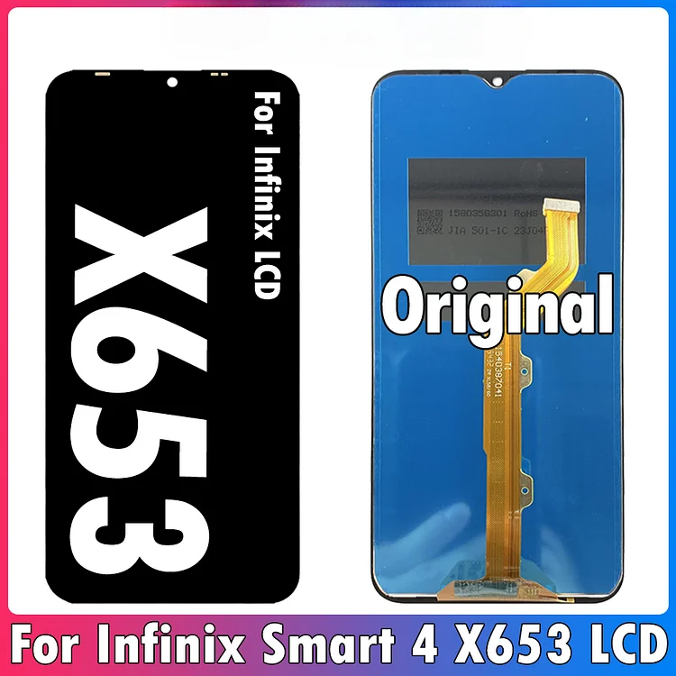 6.6" Original For Infinix Smart 4 LCD X653 Display Touch Screen Digitizer Assembly For Smart4 X653C LCD Replacement