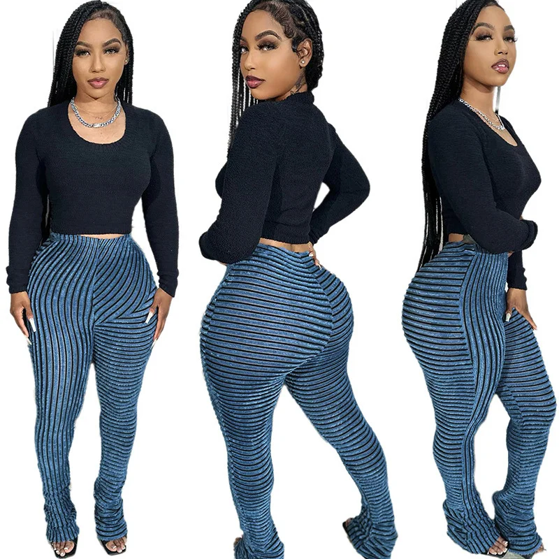 Uveng Uveng Women's Clothing 2023 Autumn And Winter New Fashion Special Fabric Tight-Puffed Slack Trousers Women