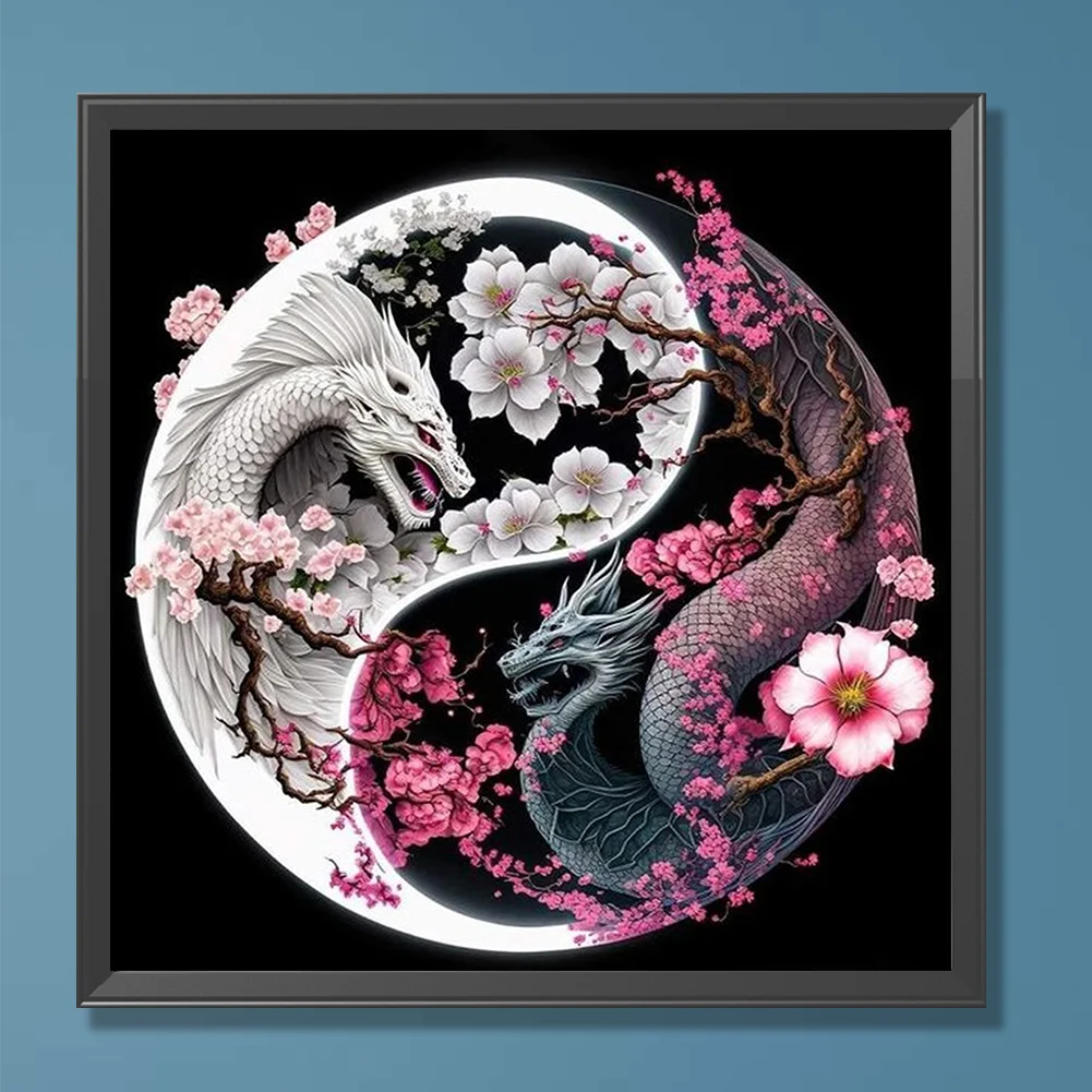 Diamond Painting - Full Round Drill - Yin Yang Dragon(30*30cm)