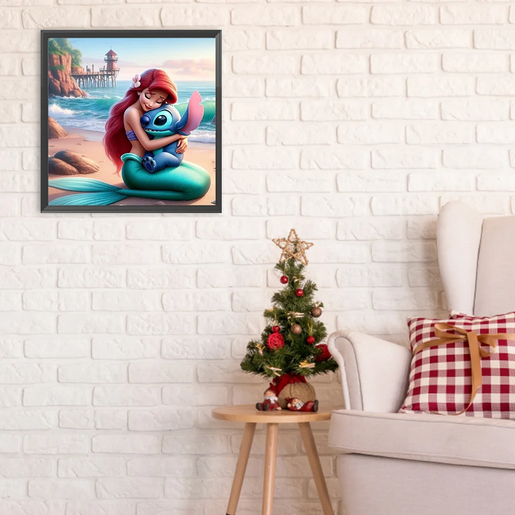 Diamond Painting - Full Round Drill - Stitch With Princess(Canvas|30*30cm)