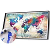 (US Only)World Map Oil Paint By Numbers Kits Canvas Picture DIY Wall Art Craft Color