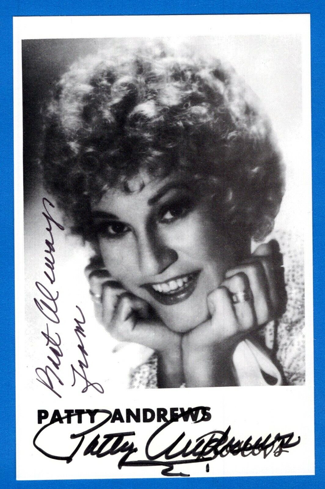 Patty Andrews Singer Andrews Sisters Hand Signed Autograph 3.5x5.5 Photo Poster painting