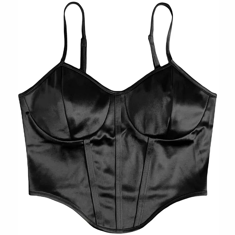 Brownm Brownm Satin Show Chest Bundle Waist Sexy Sling Show Back Vest Female Summer Small Top Female