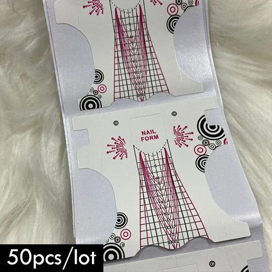 50pcs Professional Nail Forms Tips for Nail Extension Building Acrylic Nails Guide Stickers Self-Adhesive UV Gel Paper Manicure-Nail Inspo